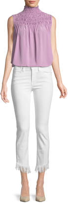 Frame Le High Skinny Jeans w/ Shredded Raw Hem