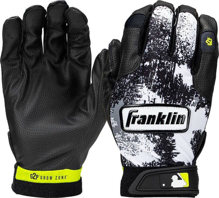 Franklin Youth Grow To Pro Tee Ball Batting Gloves, 2XS, Black/White