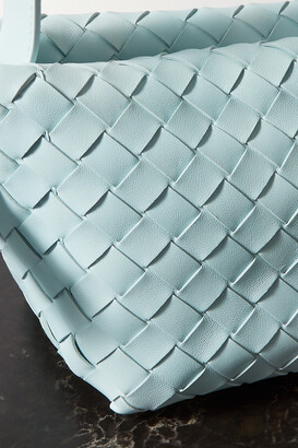 Bottega Veneta Tie Mini Intrecciato Leather Shoulder Bag - Blue