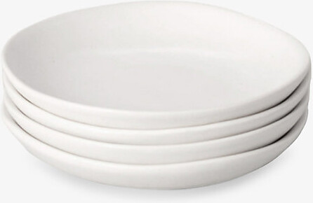 Fable Cloud White Little Ceramic Stoneware Plates Set Of Four