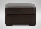 Thumbnail for your product : Ethan Allen Kendall Leather Ottoman, Cassidy/Brasil