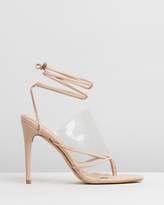 Thumbnail for your product : Missguided Perspex Toe Lace-Up Sandals