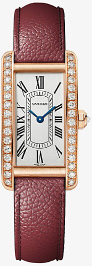Cartier Rose Gold Crwjta0048 Tank Américaine Small 18ct Rose-Gold 0.96ct Brilliant-Cut Diamond and Leather Quartz Watch 1 Size