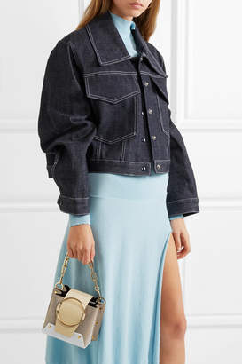 Yuzefi Delila Mini Color-block Suede And Textured-leather Shoulder Bag