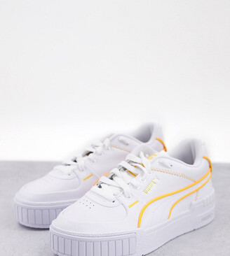 Puma Cali Sport sneakers in white with neon orange piping - exclusive to  ASOS - ShopStyle