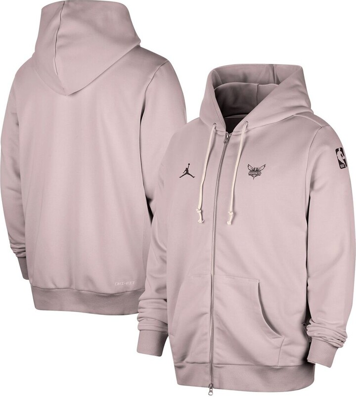 Jordan Men's Light Purple Charlotte Hornets Authentic Standard Issue Full-Zip Hoodie Jacket