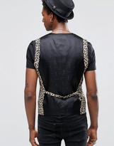 Thumbnail for your product : Religion Skinny Waistcoat In Leopard Print Rayon
