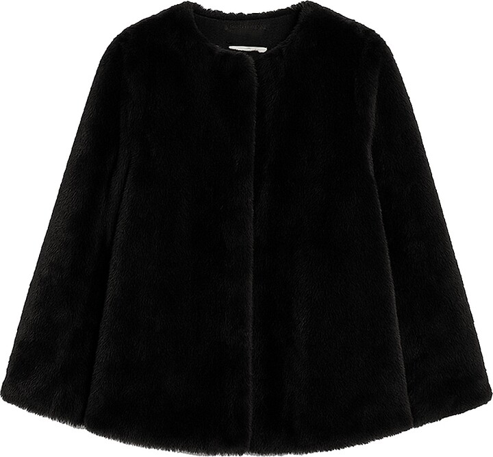 Apparis Women's Sloane Printed Faux-Fur Cape - Noir - Size Medium