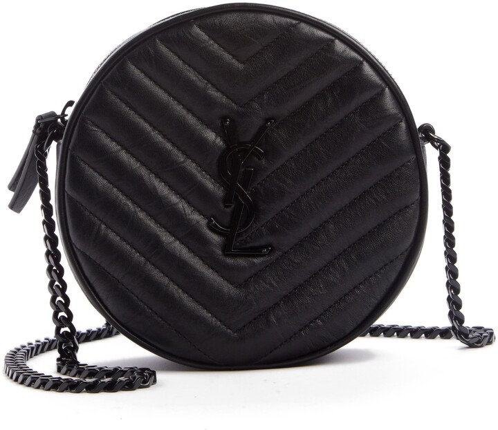 Saint Laurent Vinyle Quilted Leather Round Crossbody Bag ShopStyle