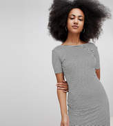 Thumbnail for your product : Pull&Bear ribbed scoop back jersey dress in multi stripe