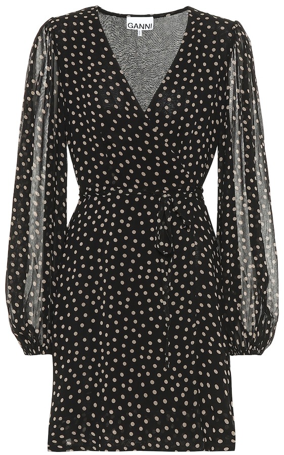 ganni barra crepe twist dress