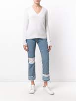 Thumbnail for your product : Current/Elliott cropped patchwork jeans