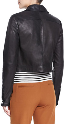 A.L.C. Allen Zip-Front Leather Jacket, Black