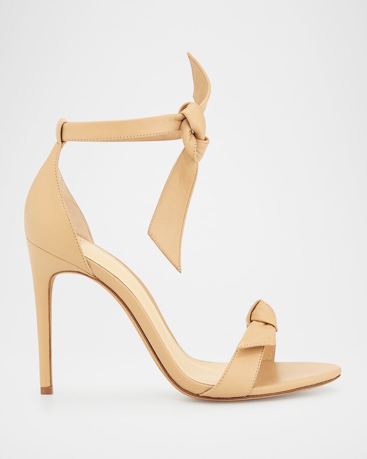 Alexandre Birman Clarita Bow-Tie Leather Sandals, Nude