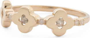 TJMAXX 14Kt Gold Multi Clover Diamond Ring, Diamond/Gold