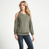 Thumbnail for your product : Apricot Khaki Cold Shoulder Long Sleeved Top
