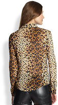 Thumbnail for your product : RED Valentino Silk Leopard Heart-Print Blouse