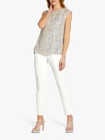 Thumbnail for your product : Adrianna Papell Asymmetric Sequin Top, Glacier
