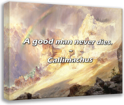 Trinx Callimachus Quote: A good man never dies.