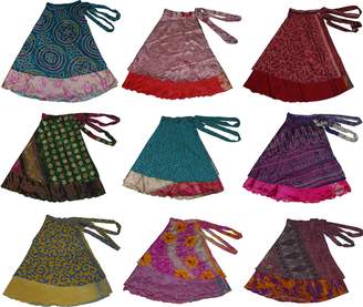 Wevez Women's Plus Size Sari Magic Skirt