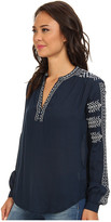 Thumbnail for your product : Velvet by Graham & Spencer Calli02 Embroidered Challis Top