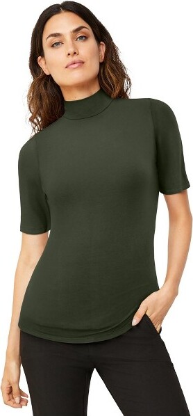 Ellos ellosMockNeckTee-1X,DeepOlive