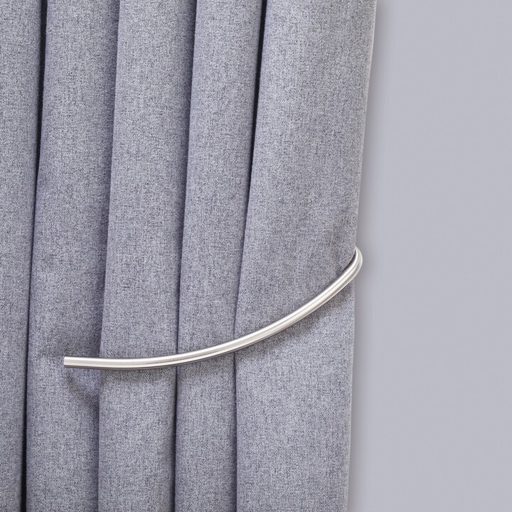 Dunelm Mix and Match Amersham Curtain Holdbacks Satin Steel (Silver