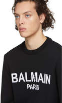 Thumbnail for your product : Balmain Black Virgin Wool Logo Sweater