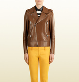 Thumbnail for your product : Gucci Brown Leather Biker Jacket