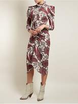 Thumbnail for your product : Isabel Marant Tizy Paisley Print Silk High Neck Dress - Womens - Red Multi
