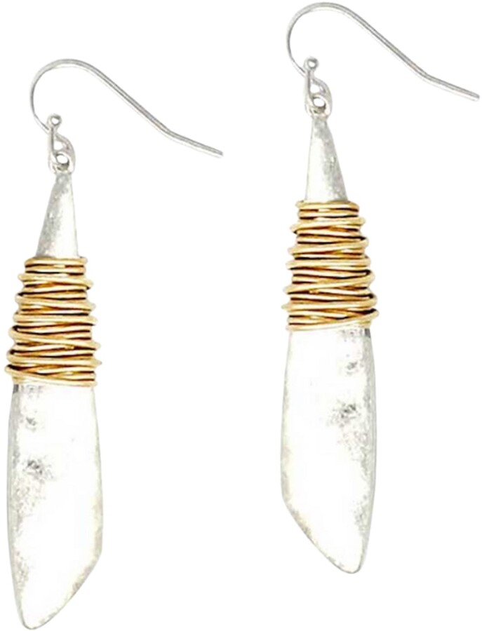 Gold Filled Wire Wrapped Multi-Colored Mystic Quartz Triple-Drop Linear Earrings
