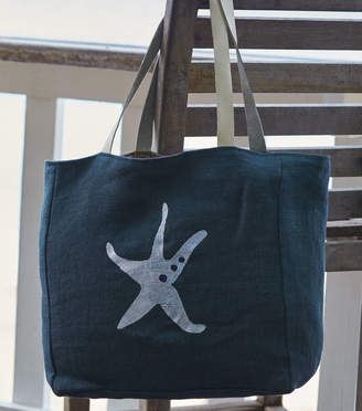 Aspiga Starfish Jute Beach Bag Navy/White