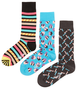 Happy Socks Knit Cotton Intarsia Socks (3 PK)