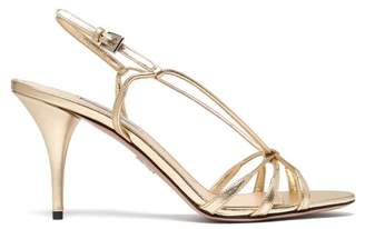 Prada Metallic Leather Sandals - Womens - Gold