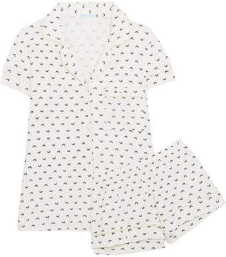 Eberjey Sleep Chic Printed Jersey Pajama Set - White