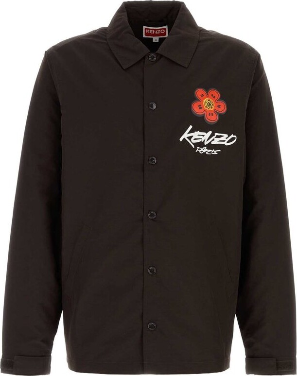Kenzo X Futura 2000 Logo Detailed Buttoned Shirt Jacket