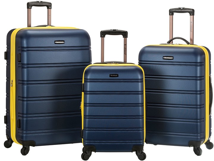 Rockland Melbourne Textured 3Piece Hardside Spinner Luggage Set ShopStyle