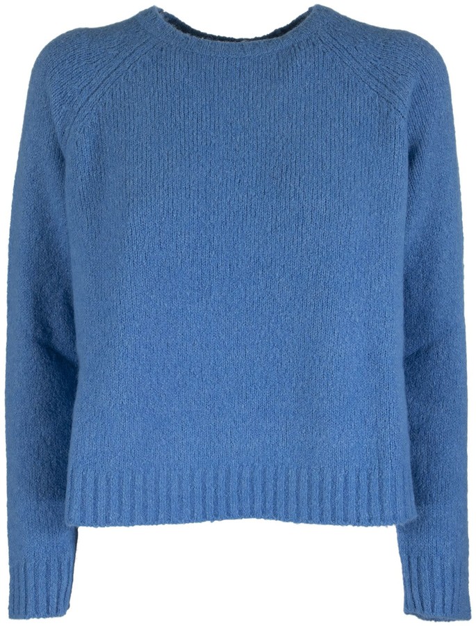 Max Mara Weekend Amici Crew Neck Sweater In Alpaca Light Blue - ShopStyle