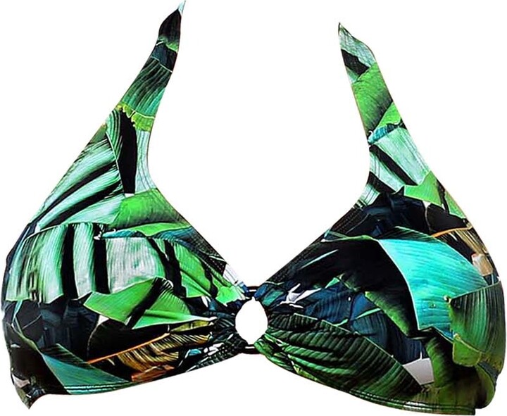 Styelle Swim Indy Support Bikini Top Green Palm ShopStyle