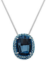Thumbnail for your product : Lord & Taylor Sterling Silver Necklace with Denim Blue Crystal Pendant