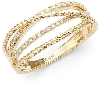 KC Designs Women's Crisscross 14K White Diamond and 14K Gold Ring