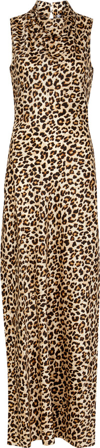 Veronica Beard Kura Leopard-print Stretch-silk Maxi Dress - ShopStyle