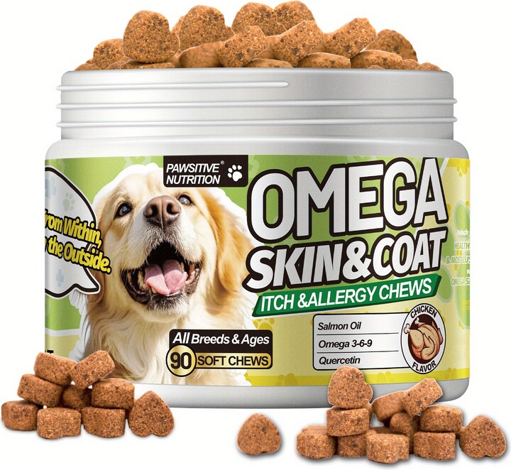 Temu 3-6-9 For All Dogs|dog Light Beige & Coat Supplement|light Beige Allergy, , |joints, Light Beige & Health| & Glossy Coat|chicken Flavor, 90 Chews