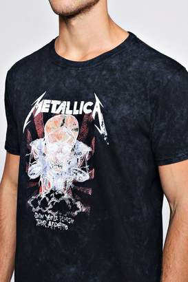 boohoo Metallica Washed Licensed T-Shirt