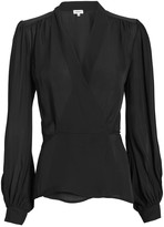 Thumbnail for your product : L'Agence Cara Black Wrap Blouse