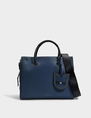 Karl Lagerfeld Paris K/Karry All Shopper Bag in Deep Petrol Small Pebble Leather