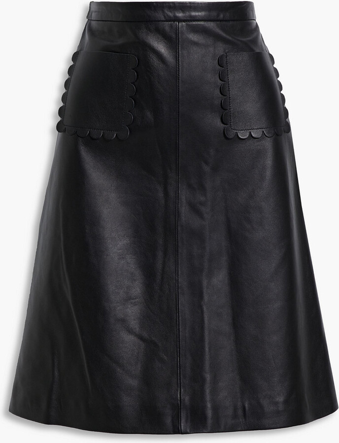 売 Red Valentino Womens Embroidered Leather A-Line Skirt， 40， Black 格安買取 相場  -kvtt.com.au