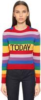 Thumbnail for your product : Alberta Ferretti Slim Today Rainbow Cotton Knit Sweater