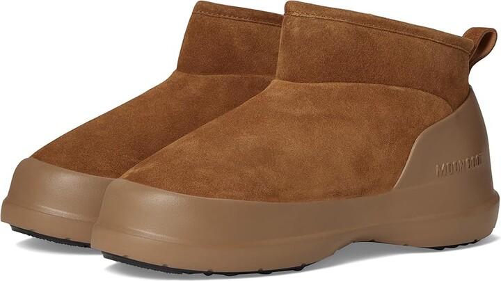Moon Boot Luna Low Boot Suede Boots Cognac : EU 38 (US Men's 6 - Women's 7) Medium, Rubber/Suede