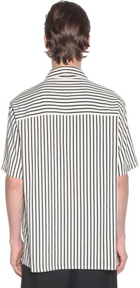 AMI Paris Striped Viscose Short Sleeves Shirt